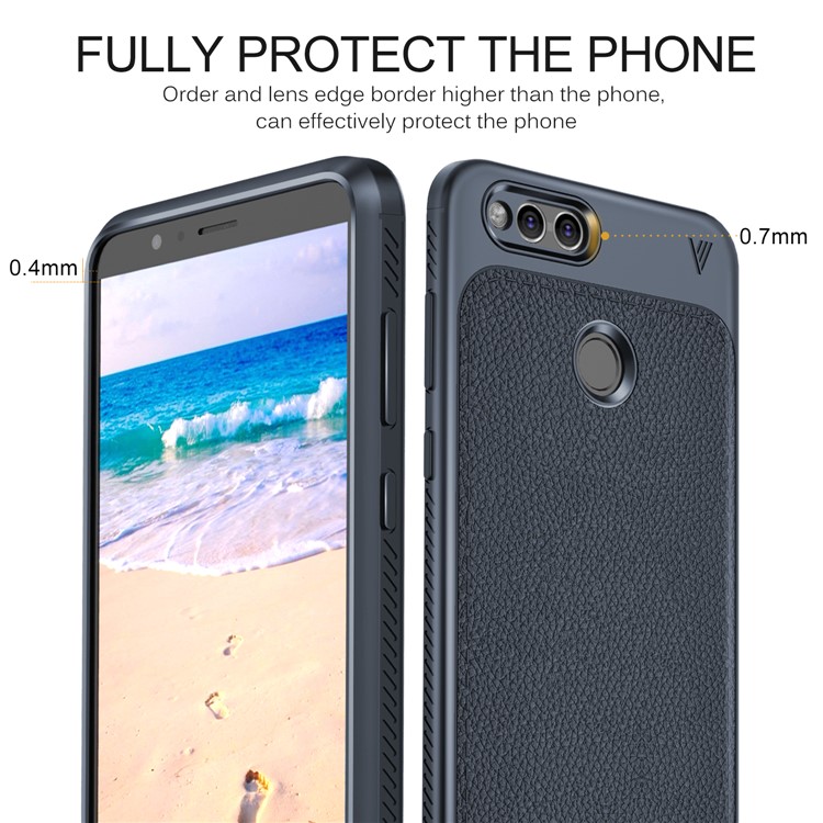 LENUO Gentlemen Series Soft TPU Phone Casing for Honor 7X - Dark Blue-6