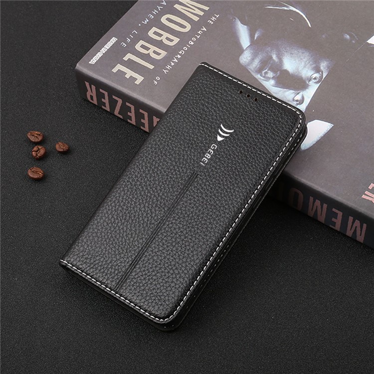 GEBEI Litchi Texture Leather Card Slots Stand Case for Huawei Mate 10 - Black-10