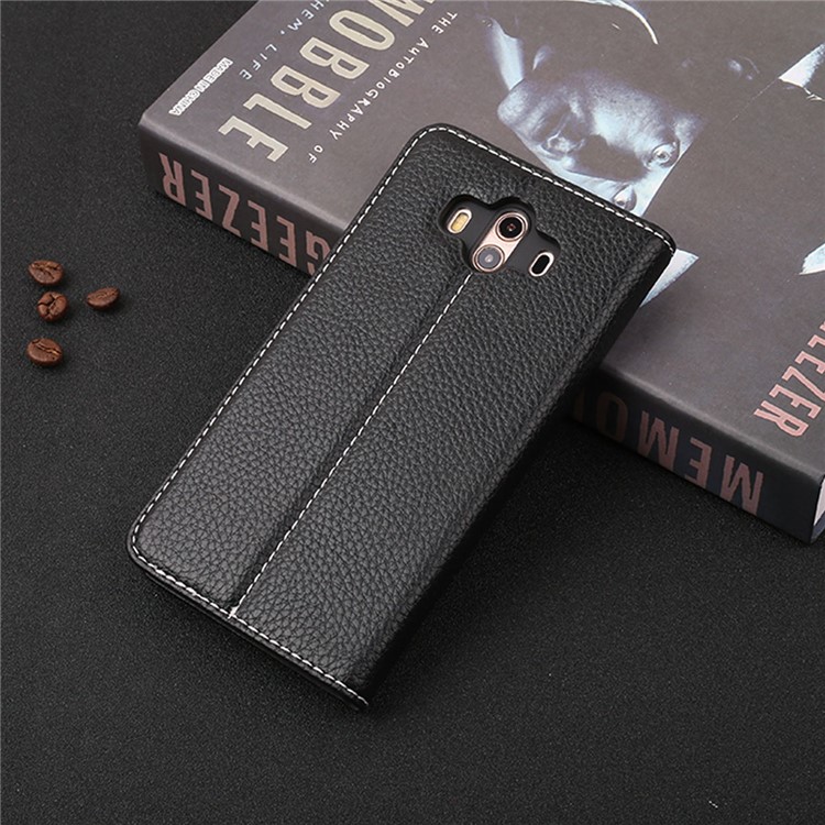 GEBEI Litchi Texture Leather Card Slots Stand Case for Huawei Mate 10 - Black-11