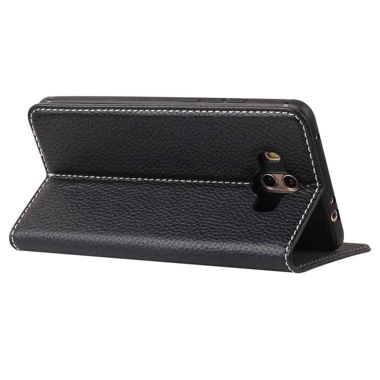 GEBEI Litchi Texture Leather Card Slots Stand Case for Huawei Mate 10 - Black-3