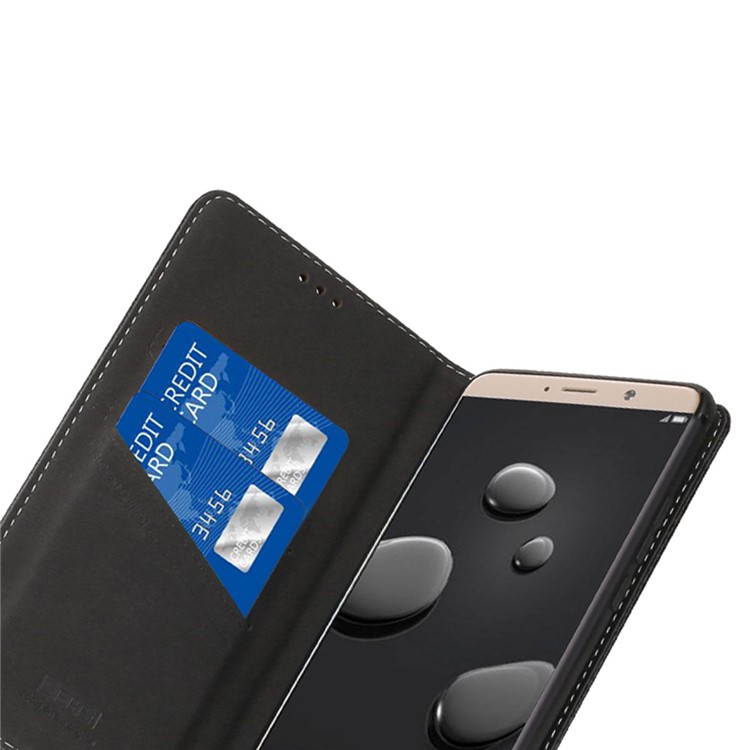 GEBEI Litchi Texture Leather Card Slots Stand Case for Huawei Mate 10 - Black-8