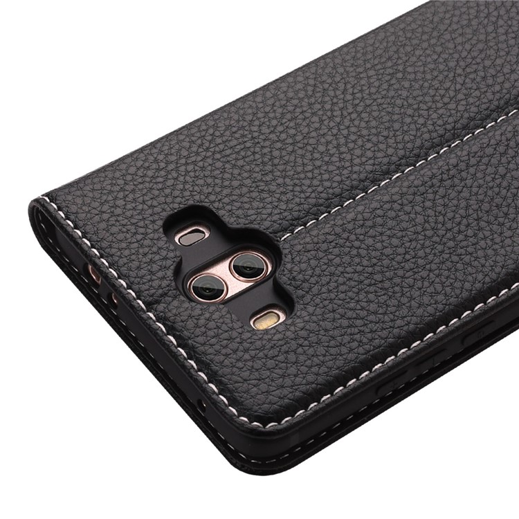GEBEI Litchi Texture Leather Card Slots Stand Case for Huawei Mate 10 - Black-9