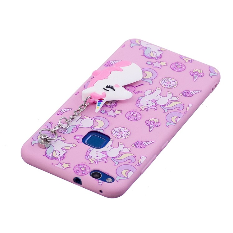 Unicorn Patterned TPU Mobile Cover with Unicorn Pendant for Huawei P10 Lite - Pink-5