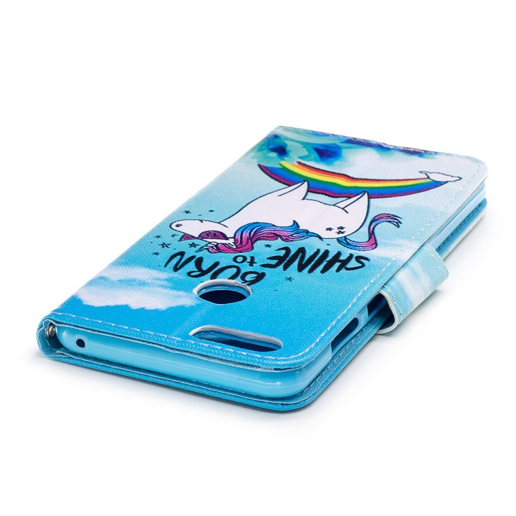 Patterned PU Leather Folio Case with Stand for Huawei Honor 7X - Unicorn Pattern-5