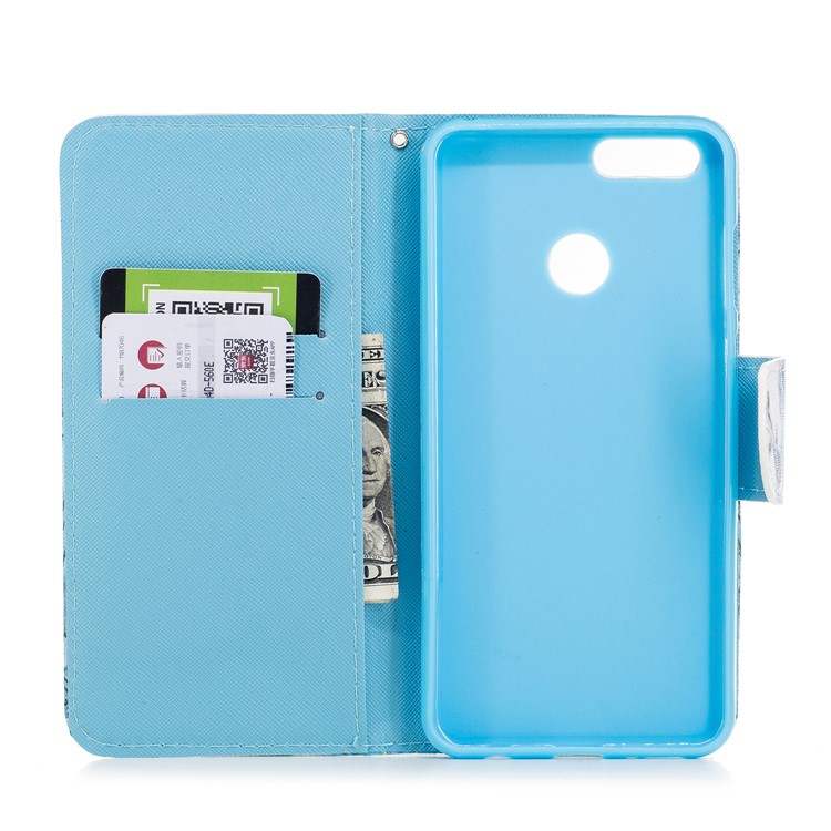 Patterned PU Leather Folio Case with Stand for Huawei Honor 7X - Unicorn Pattern-6