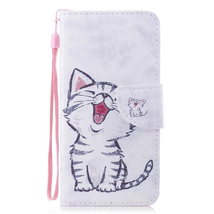 Pattern Printing Magnetic Leather Wallet Stand Phone Case for Huawei Honor 7X - Cat Pattern-1