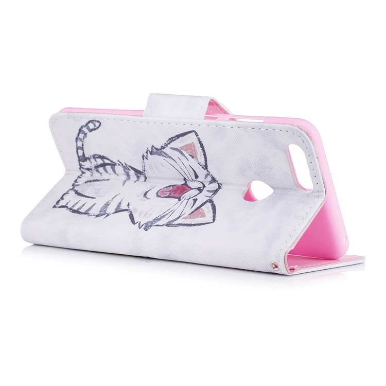 Pattern Printing Magnetic Leather Wallet Stand Phone Case for Huawei Honor 7X - Cat Pattern-3