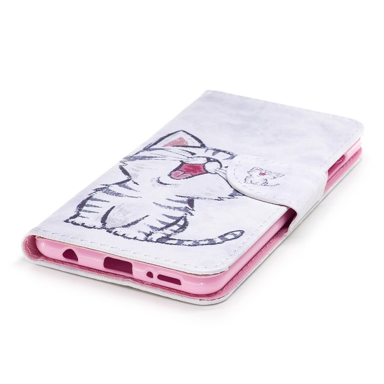 Pattern Printing Magnetic Leather Wallet Stand Phone Case for Huawei Honor 7X - Cat Pattern-4