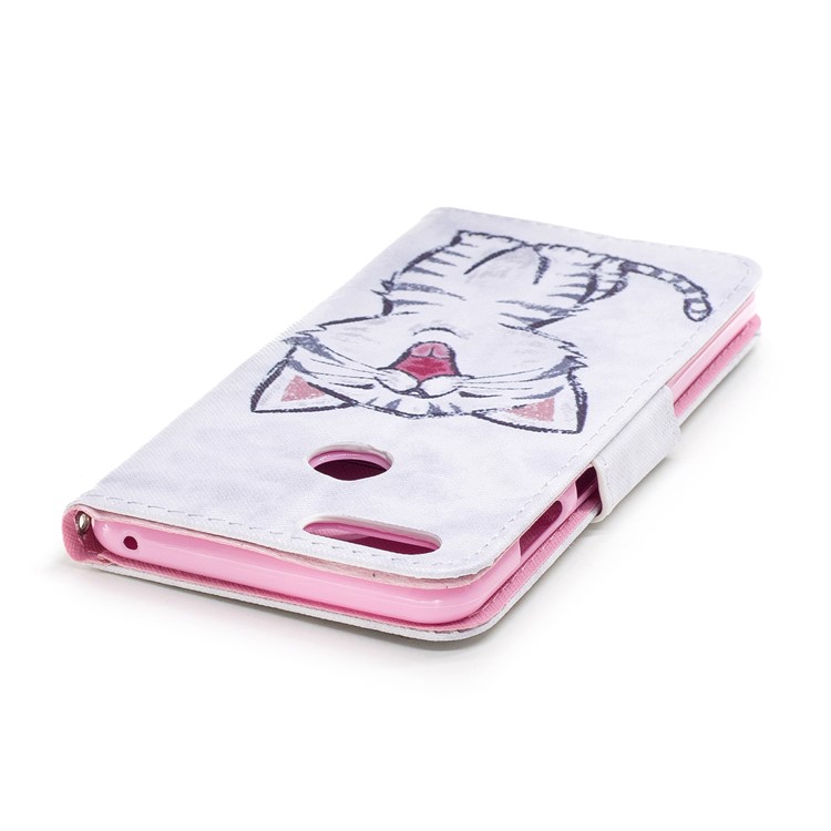 Pattern Printing Magnetic Leather Wallet Stand Phone Case for Huawei Honor 7X - Cat Pattern-5