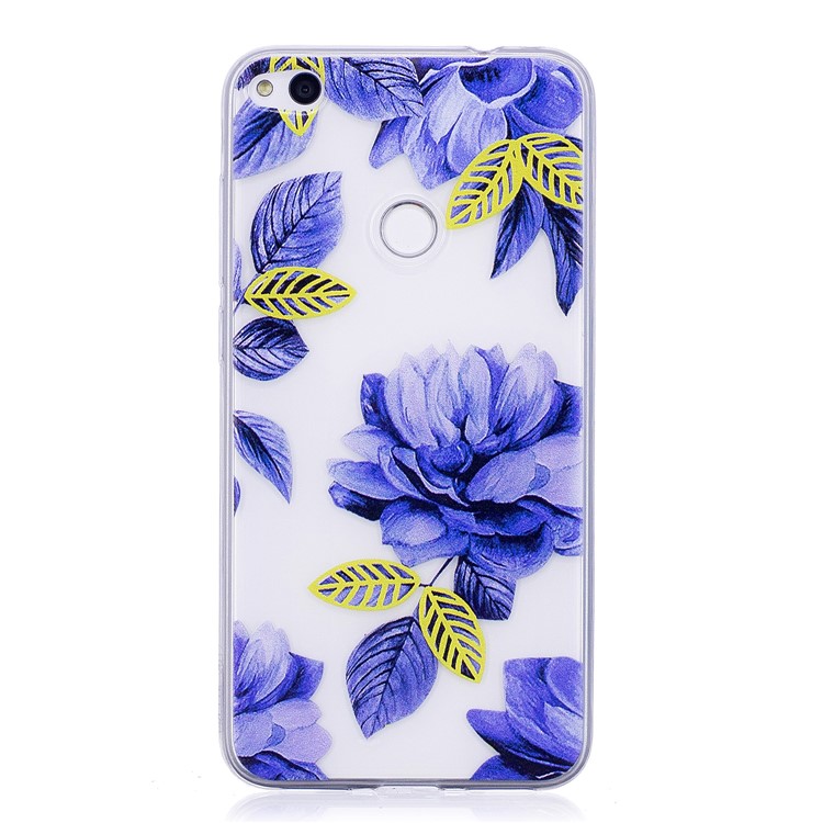 Pattern Printing TPU Soft Case for Huawei P8 Lite (2017) / Honor 8 Lite - Blue Flowers-1