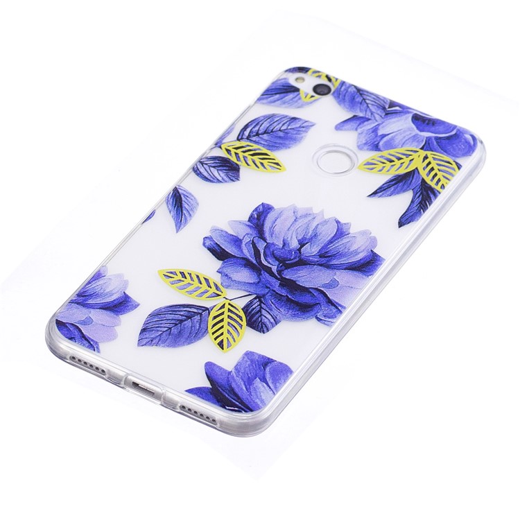 Pattern Printing TPU Soft Case for Huawei P8 Lite (2017) / Honor 8 Lite - Blue Flowers-2
