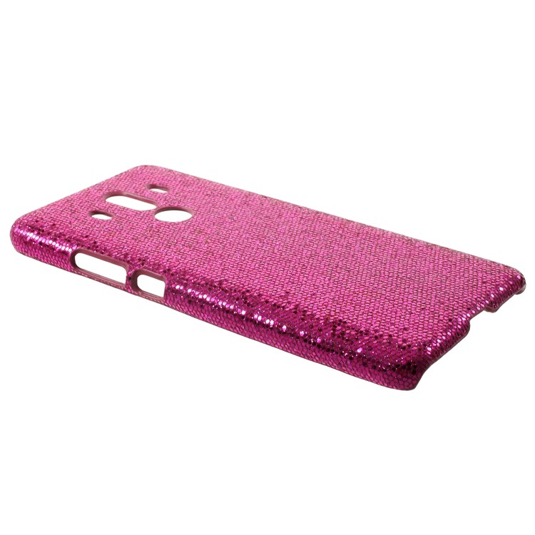 PU Leather Coated Hard PC Phone Cover for Huawei Mate 10 Pro - Rose Glittery Sequins-2