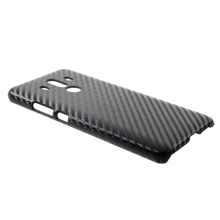 PU Leather Coated Hard PC Mobile Casing for Huawei Mate 10 Pro - Black Carbon Fiber Texture-3