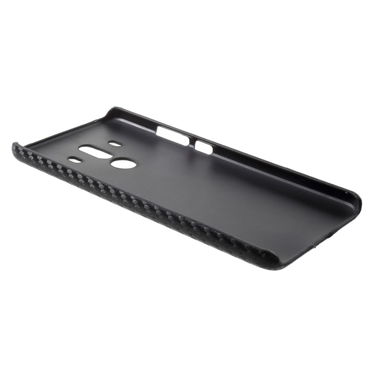 PU Leather Coated Hard PC Mobile Casing for Huawei Mate 10 Pro - Black Carbon Fiber Texture-4