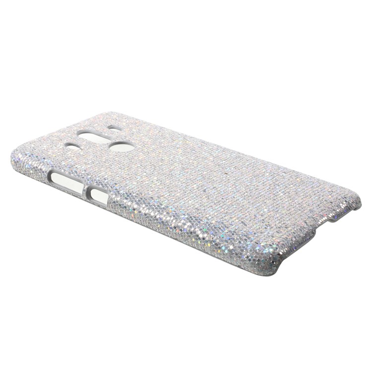 PU Leather Coated Hard PC Protection Cover for Huawei Mate 10 Pro - Silver Glittery Sequins-2