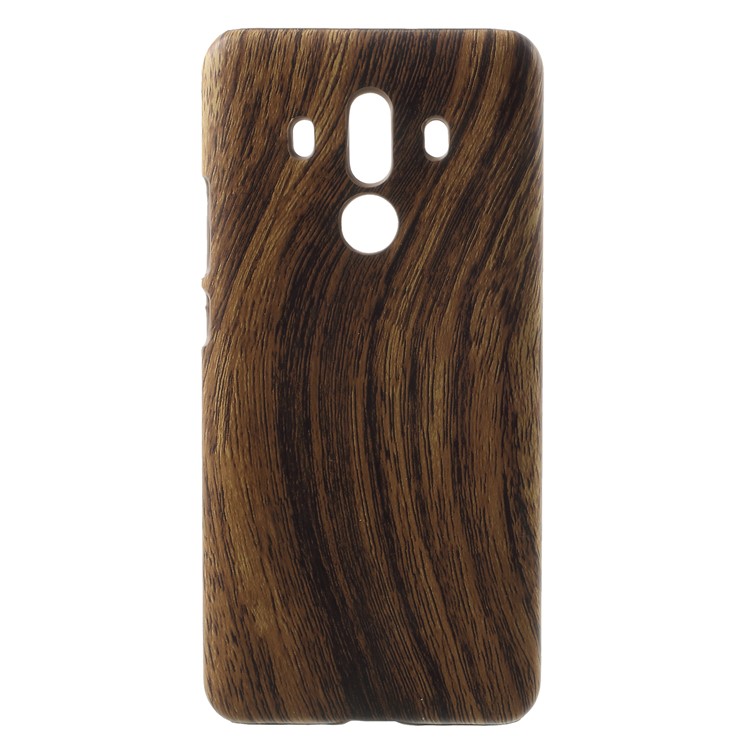 PU Leather Coated Hard Cell Phone Case for Huawei Mate 10 Pro - Wood Grain-1