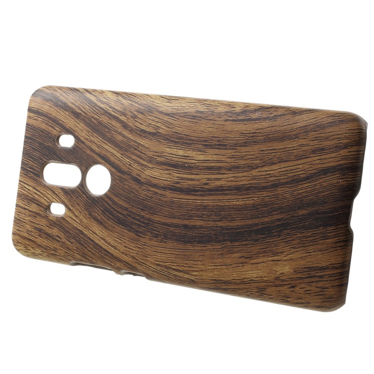 PU Leather Coated Hard Cell Phone Case for Huawei Mate 10 Pro - Wood Grain-2
