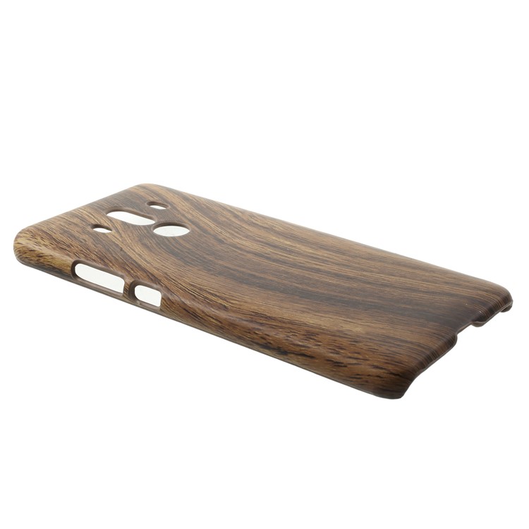 PU Leather Coated Hard Cell Phone Case for Huawei Mate 10 Pro - Wood Grain-3