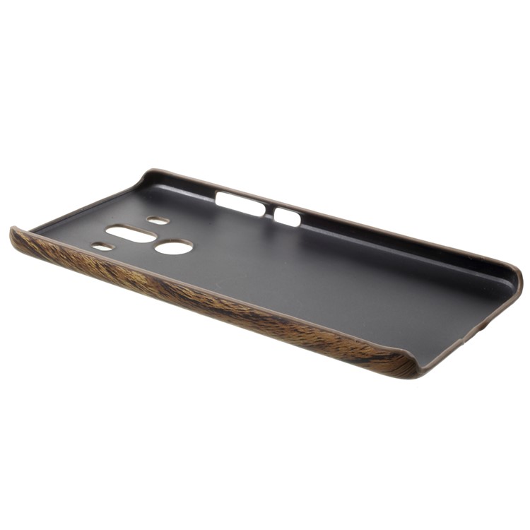PU Leather Coated Hard Cell Phone Case for Huawei Mate 10 Pro - Wood Grain-4