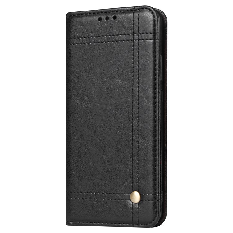 Magnetic Adsorption Vintage Wallet Leather Stand Case for Huawei Mate 10 Pro - Black-3