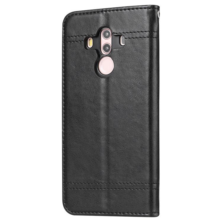 Magnetic Adsorption Vintage Wallet Leather Stand Case for Huawei Mate 10 Pro - Black-4