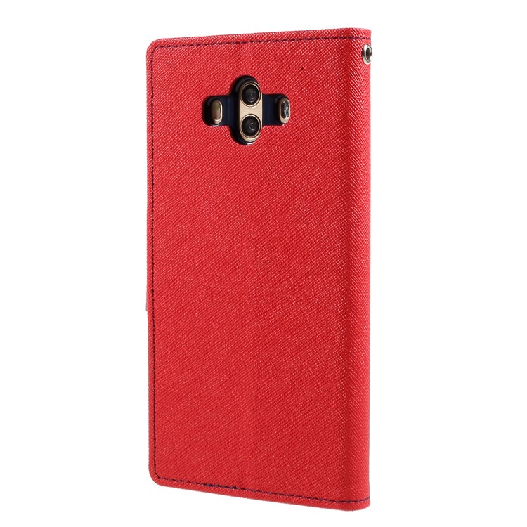 MERCURY GOOSPERY Fancy Diary Leather Folio Flip Casing for Huawei Mate 10 - Red-2