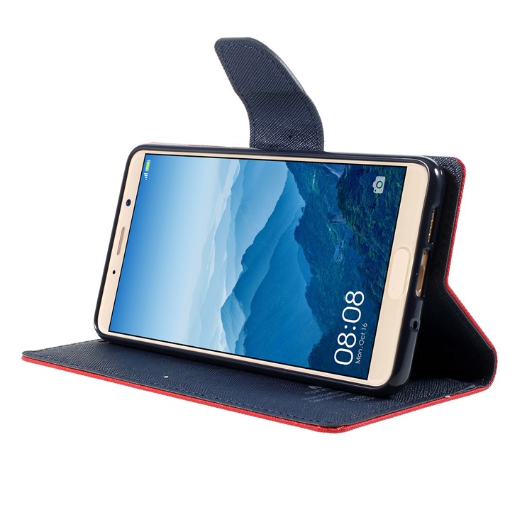 MERCURY GOOSPERY Fancy Diary Leather Folio Flip Casing for Huawei Mate 10 - Red-4