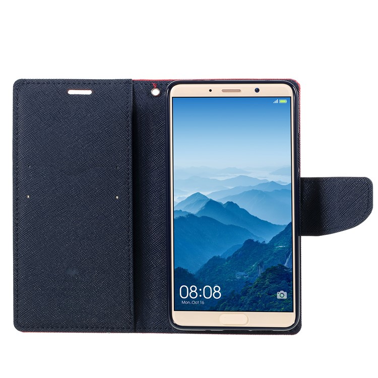 MERCURY GOOSPERY Fancy Diary Leather Folio Flip Casing for Huawei Mate 10 - Red-6