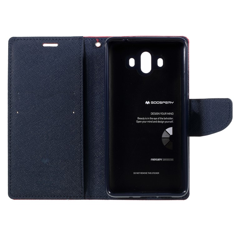MERCURY GOOSPERY Fancy Diary Leather Folio Flip Casing for Huawei Mate 10 - Red-7