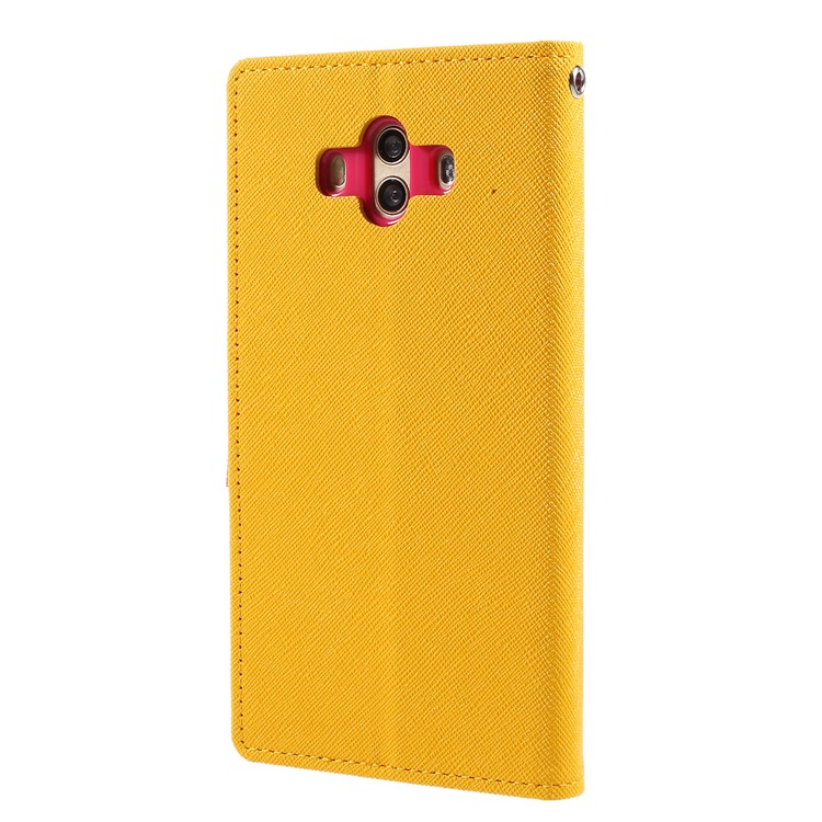 MERCURY GOOSPERY Fancy Diary Leather Folio Flip Phone Case for Huawei Mate 10 - Yellow-2
