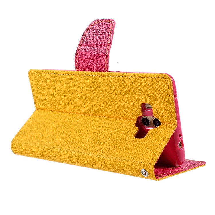 MERCURY GOOSPERY Fancy Diary Leather Folio Flip Phone Case for Huawei Mate 10 - Yellow-5