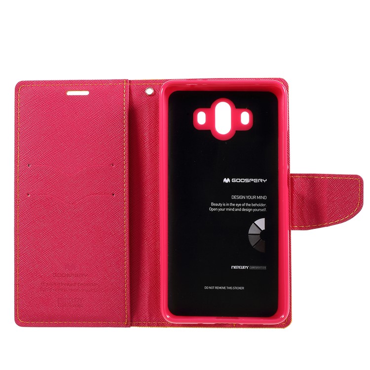 MERCURY GOOSPERY Fancy Diary Leather Folio Flip Phone Case for Huawei Mate 10 - Yellow-7