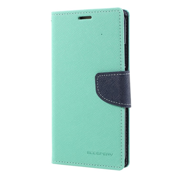 MERCURY GOOSPERY Fancy Diary Leather Folio Flip Phone Cover for Huawei Mate 10 - Cyan-1