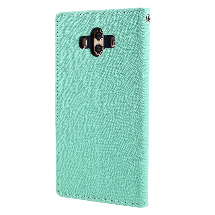 MERCURY GOOSPERY Fancy Diary Leather Folio Flip Phone Cover for Huawei Mate 10 - Cyan-2