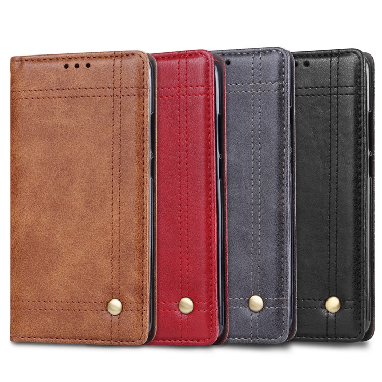 Retro Style Auto-absorbed PU Leather Wallet Stand Case for Huawei Mate 10 - Black-5