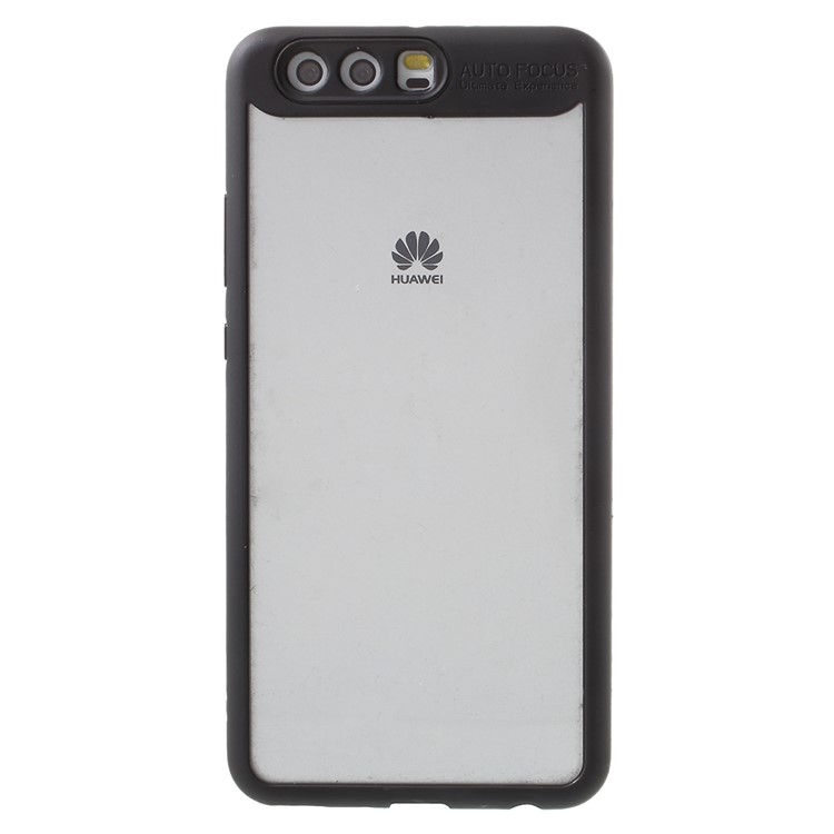 Silicone Edge + Crystal Acrylic Back Hybrid Shell Case for Huawei P10 Plus - Black-2