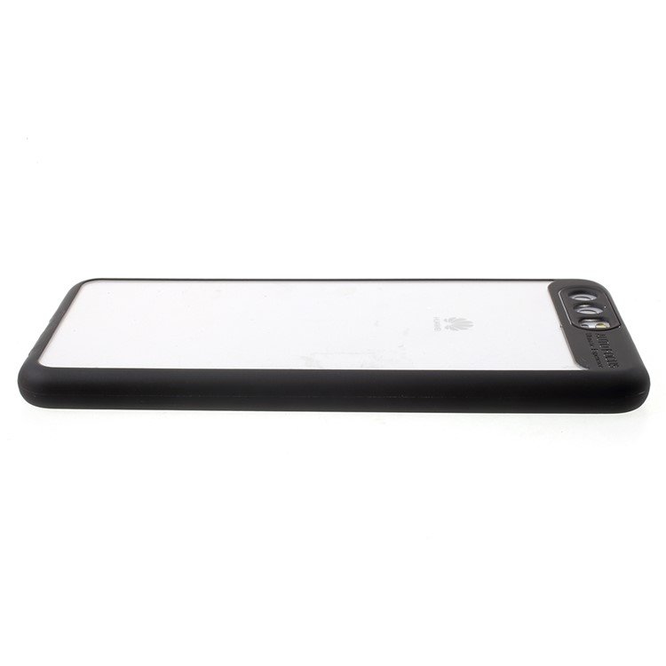 Silicone Edge + Crystal Acrylic Back Hybrid Shell Case for Huawei P10 Plus - Black-4