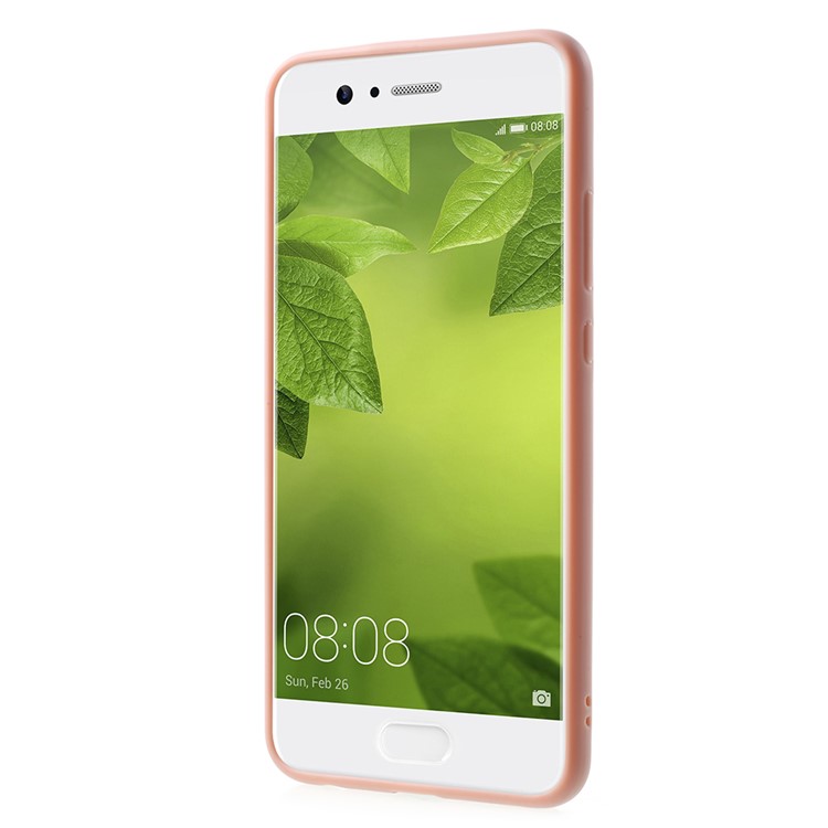 Silicone Edge + Crystal Acrylic Back Hybrid Shell Cover Case for Huawei P10 Plus - Pink-2