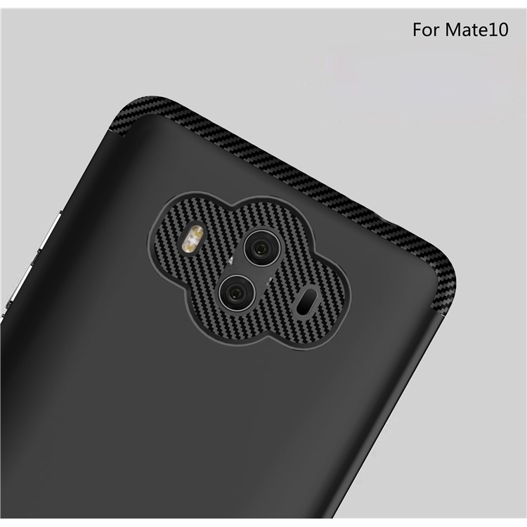 Carbon Fiber Texture Matte Plastic TPU Hybrid Phone Case for Huawei Mate 10 - Black-4
