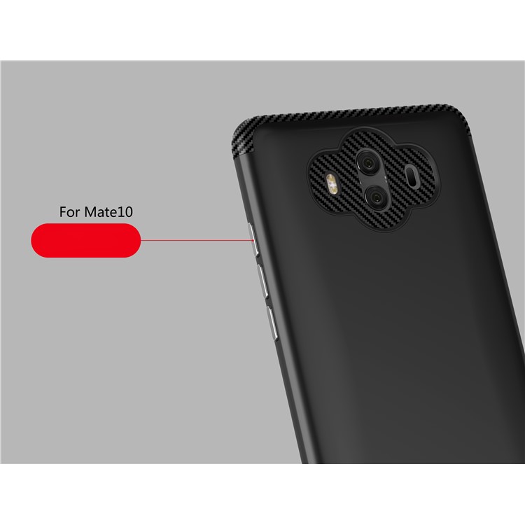 Carbon Fiber Texture Matte Plastic TPU Hybrid Phone Case for Huawei Mate 10 - Black-5