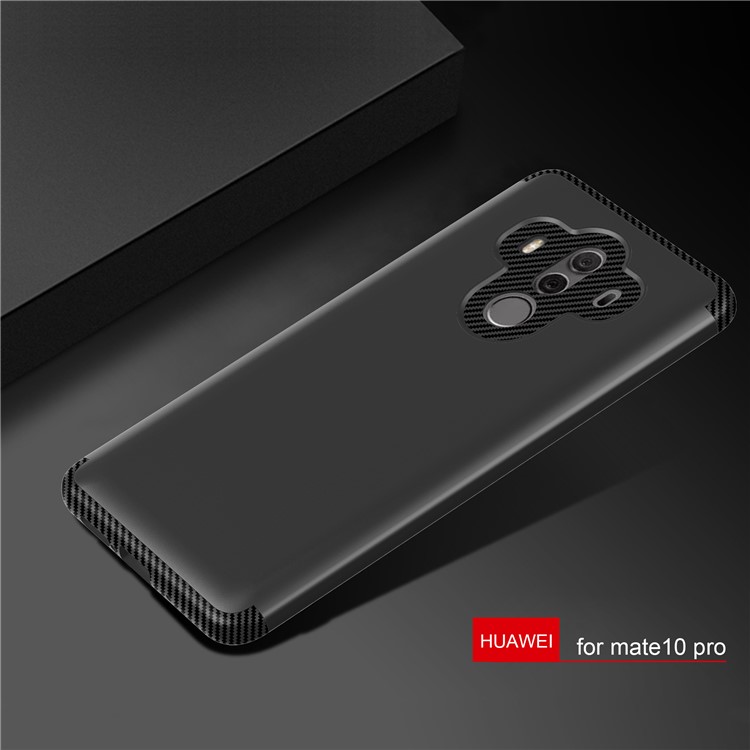 Carbon Fiber Texture Matte PC + TPU Hybrid Mobile Case for Huawei Mate 10 Pro - Black-2