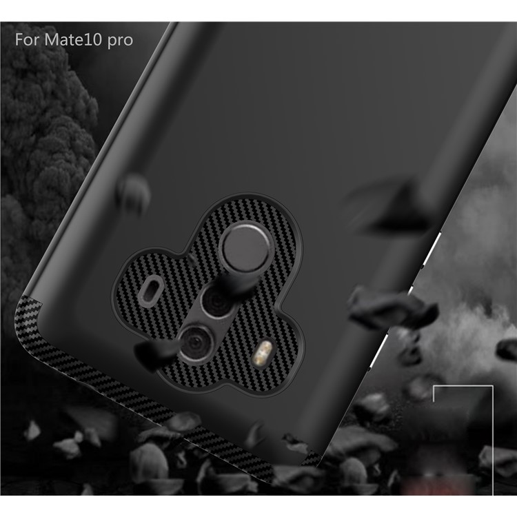 Carbon Fiber Texture Matte PC + TPU Hybrid Mobile Case for Huawei Mate 10 Pro - Black-3
