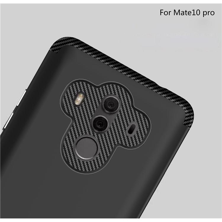 Carbon Fiber Texture Matte PC + TPU Hybrid Mobile Case for Huawei Mate 10 Pro - Black-4
