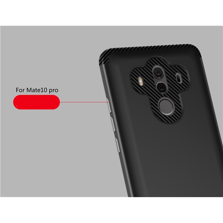 Carbon Fiber Texture Matte PC + TPU Hybrid Mobile Case for Huawei Mate 10 Pro - Black-5