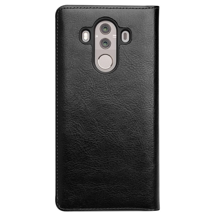 QIALINO Classic Genuine Leather Auto-wake/sleep Card Slot Cell Phone Case for Huawei Mate 10 Pro - Black-4