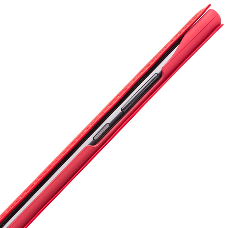 QIALINO Classic Genuine Leather Auto-wake/sleep Card Holder Cell Phone Case for Huawei Mate 10 Pro - Red-3