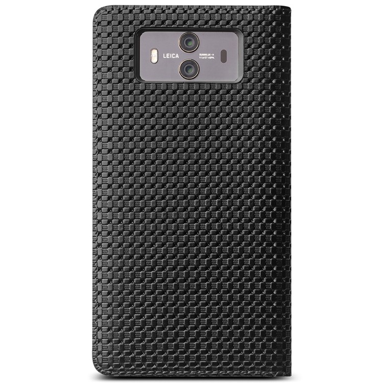 QIALINO Grid Pattern Smart View Window Genuine Leather Cover for Huawei Mate 10 - Black-4