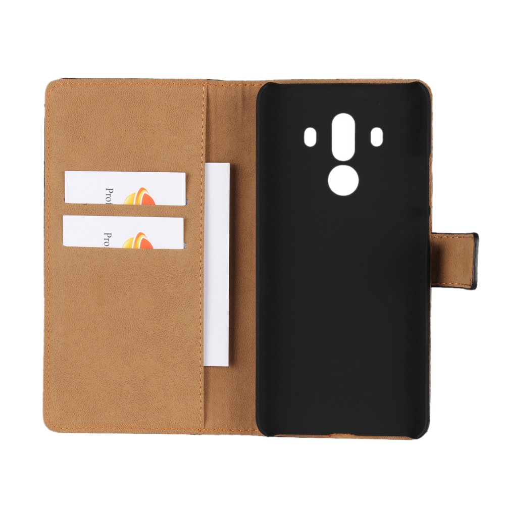 Crazy Horse Genuine Leather Magnetic Wallet Case for Huawei Mate 10 Pro - Black-6