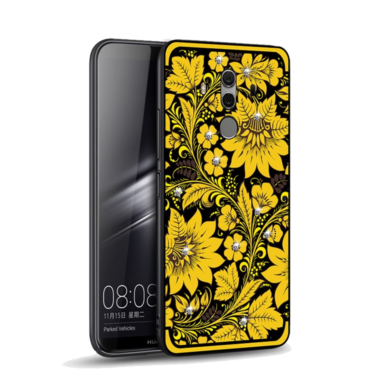 10Pcs/Set NXE Diamonds Decor Autumn Pattern TPU Back Cover for Huawei Mate 10 Pro - Style A-1