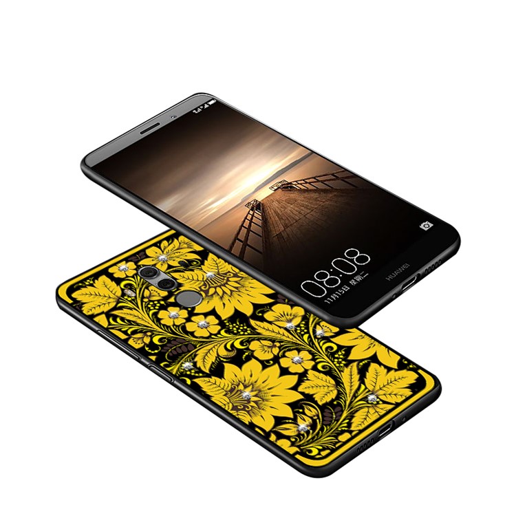 10Pcs/Set NXE Diamonds Decor Autumn Pattern TPU Back Cover for Huawei Mate 10 Pro - Style A-4